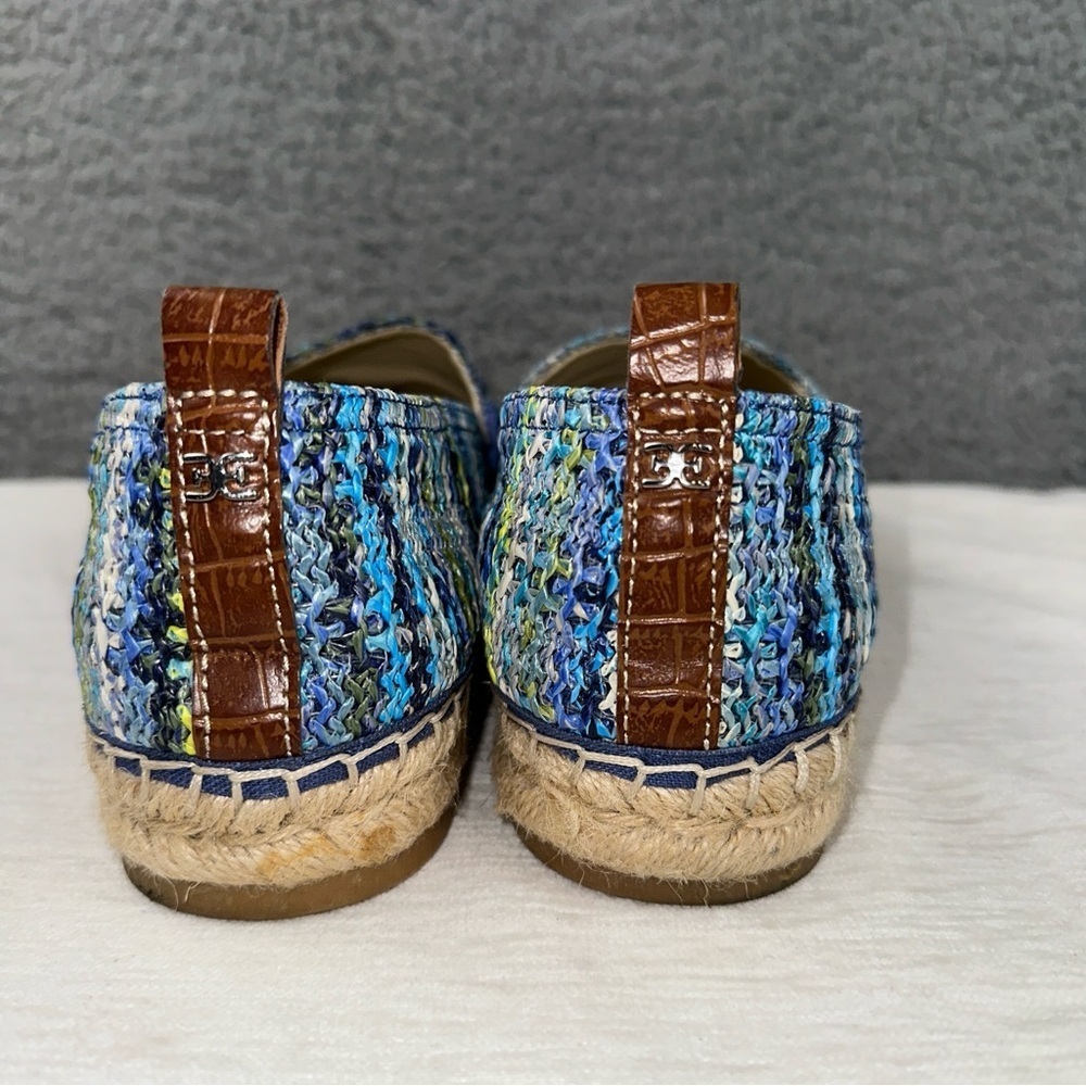 Sam Edelman Shoes 9M Blue Womens Khloe Espadrille Slip On Mini Wedge Sandals - Picture 4 of 10